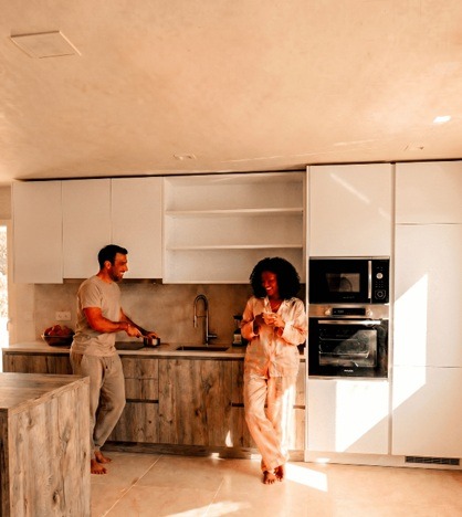 Cozinha Laminada Egger Carvalho Santa Fé H1330 + Branco